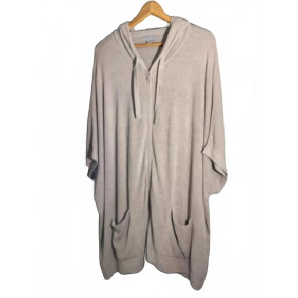 Barefoot Dreams Jackets & Blazers - Barefoot Dreams Cozy  Chic Lite Light Gray Women's Hooded Vest  2X
